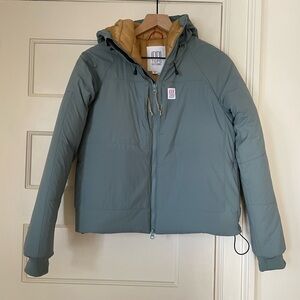 EUC TOPO Designs Women’s Mountain Puffer Insulated Hoodie, S, Slate Blue